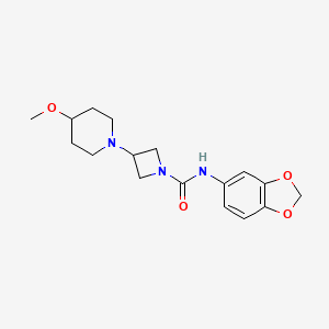 N-(benzo[d][1,3]dioxol-5-yl)-3-(4-methoxypiperidin-1-yl)azetidine-1-carboxamide