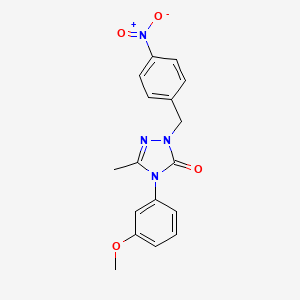 molecular formula C17H16N4O4 B2632089 4-(3-methoxyphenyl)-5-methyl-2-(4-nitrobenzyl)-2,4-dihydro-3H-1,2,4-triazol-3-one CAS No. 860786-27-2