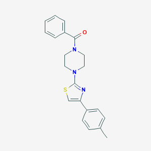 molecular formula C21H21N3OS B263210 1-Benzoyl-4-[4-(4-methylphenyl)-1,3-thiazol-2-YL]piperazine 