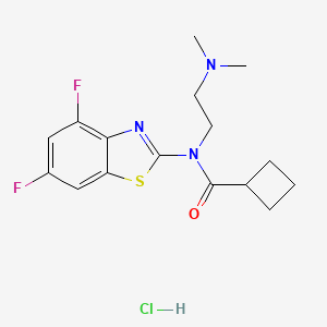 molecular formula C16H20ClF2N3OS B2632102 N-(4,6-difluorobenzo[d]thiazol-2-yl)-N-(2-(dimethylamino)ethyl)cyclobutanecarboxamide hydrochloride CAS No. 1351661-42-1