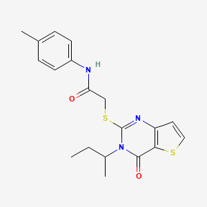 molecular formula C19H21N3O2S2 B2632108 2-{[3-(butan-2-yl)-4-oxo-3,4-dihydrothieno[3,2-d]pyrimidin-2-yl]sulfanyl}-N-(4-methylphenyl)acetamide CAS No. 1326845-88-8
