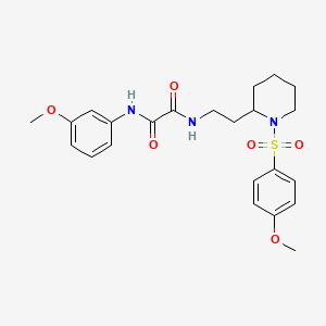 molecular formula C23H29N3O6S B2632116 N1-(3-methoxyphenyl)-N2-(2-(1-((4-methoxyphenyl)sulfonyl)piperidin-2-yl)ethyl)oxalamide CAS No. 898445-93-7