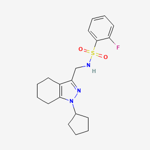 N-((1-cyclopentyl-4,5,6,7-tetrahydro-1H-indazol-3-yl)methyl)-2-fluorobenzenesulfonamide
