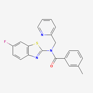 molecular formula C21H16FN3OS B2632122 N-(6-fluorobenzo[d]thiazol-2-yl)-3-methyl-N-(pyridin-2-ylmethyl)benzamide CAS No. 942003-21-6