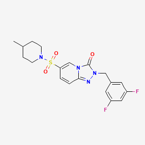 molecular formula C19H20F2N4O3S B2632124 2-(3,5-difluorobenzyl)-6-[(4-methylpiperidin-1-yl)sulfonyl][1,2,4]triazolo[4,3-a]pyridin-3(2H)-one CAS No. 1251626-90-0