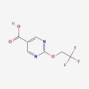 molecular formula C7H5F3N2O3 B2632126 2-(2,2,2-Trifluoroethoxy)pyrimidine-5-carboxylic acid CAS No. 944905-08-2