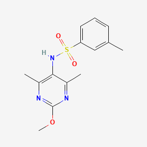molecular formula C14H17N3O3S B2632128 N-(2-methoxy-4,6-dimethylpyrimidin-5-yl)-3-methylbenzenesulfonamide CAS No. 2192746-53-3