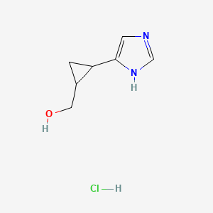 molecular formula C7H11ClN2O B2632133 [2-(1H-imidazol-4-yl)cyclopropyl]methanol hydrochloride CAS No. 1803586-27-7