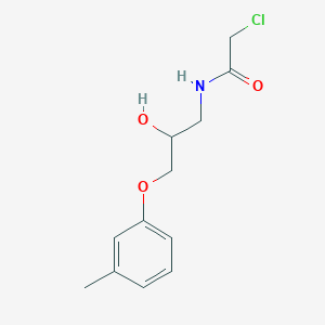 molecular formula C12H16ClNO3 B2632137 2-Chloro-N-[2-hydroxy-3-(3-methylphenoxy)propyl]acetamide CAS No. 2411285-59-9