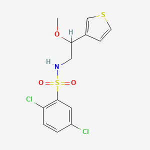 molecular formula C13H13Cl2NO3S2 B2632145 2,5-二氯-N-(2-甲氧基-2-(噻吩-3-基)乙基)苯磺酰胺 CAS No. 1448137-74-3