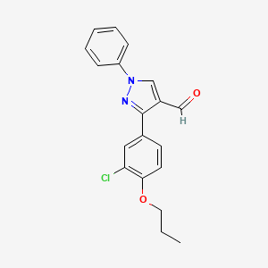 molecular formula C19H17ClN2O2 B2632151 3-(3-chloro-4-propoxyphenyl)-1-phenyl-1H-pyrazole-4-carbaldehyde CAS No. 1234692-01-3