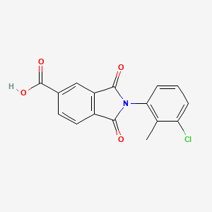 molecular formula C16H10ClNO4 B2632155 2-(3-氯-2-甲基苯基)-1,3-二氧代异吲哚啉-5-羧酸 CAS No. 356576-29-9