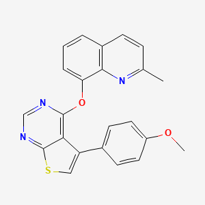 molecular formula C23H17N3O2S B2632167 8-{[5-(4-Methoxyphenyl)thieno[2,3-d]pyrimidin-4-yl]oxy}-2-methylquinoline CAS No. 496023-27-9