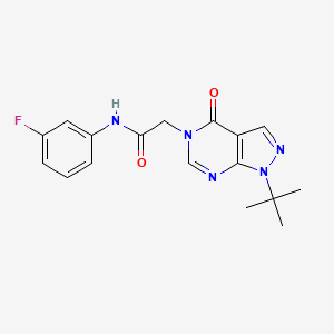 molecular formula C17H18FN5O2 B2632176 2-(1-叔丁基-4-氧代吡唑并[3,4-d]嘧啶-5-基)-N-(3-氟苯基)乙酰胺 CAS No. 863447-74-9