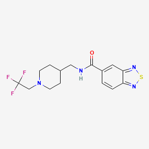 molecular formula C15H17F3N4OS B2632186 N-[[1-(2,2,2-Trifluoroethyl)piperidin-4-yl]methyl]-2,1,3-benzothiadiazole-5-carboxamide CAS No. 2319809-58-8