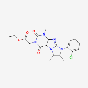 molecular formula C20H20ClN5O4 B2632188 ethyl 2-[8-(2-chlorophenyl)-1,6,7-trimethyl-2,4-dioxo-1H,2H,3H,4H,8H-imidazo[1,2-g]purin-3-yl]acetate CAS No. 878719-30-3