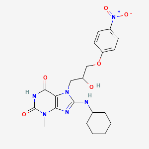 8-(cyclohexylamino)-7-[2-hydroxy-3-(4-nitrophenoxy)propyl]-3-methyl-3,7-dihydro-1H-purine-2,6-dione