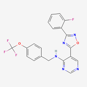 5-(3-(2-fluorophenyl)-1,2,4-oxadiazol-5-yl)-N-(4-(trifluoromethoxy)benzyl)pyrimidin-4-amine