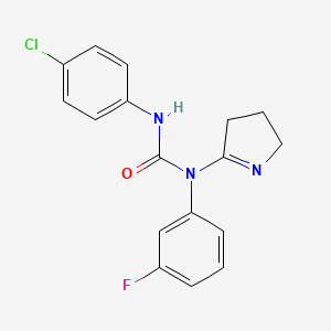 molecular formula C17H15ClFN3O B2632201 3-(4-氯苯基)-1-(3,4-二氢-2H-吡咯-5-基)-1-(3-氟苯基)脲 CAS No. 905784-45-4