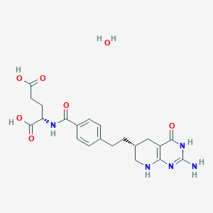 molecular formula C21H27N5O7 B2632212 Lometrexol (hydrate) CAS No. 1435784-14-7