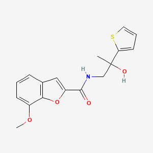 N-(2-hydroxy-2-(thiophen-2-yl)propyl)-7-methoxybenzofuran-2-carboxamide