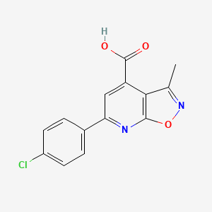 molecular formula C14H9ClN2O3 B2632214 6-(4-Chlorophenyl)-3-methylisoxazolo[5,4-b]pyridine-4-carboxylic acid CAS No. 753468-45-0