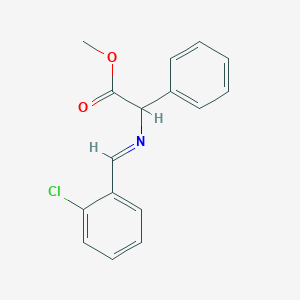 molecular formula C16H14ClNO2 B2632216 2-{[(2-氯苯基)亚甲基]氨基}-2-苯基乙酸甲酯 CAS No. 317821-78-6