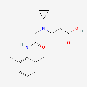molecular formula C16H22N2O3 B2632217 3-[环丙基({[(2,6-二甲苯基)氨基羰基]甲基})氨基]丙酸 CAS No. 1184204-40-7