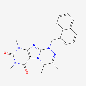 molecular formula C22H22N6O2 B2632219 3,4,7,9-四甲基-1-(萘甲基)-5,7,9-三氢-4H-1,2,4-三嗪并[4,3-h]嘌呤-6,8-二酮 CAS No. 898409-81-9