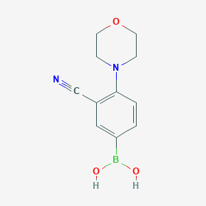 molecular formula C11H13BN2O3 B2632232 [3-氰基-4-(吗啉-4-基)苯基]硼酸 CAS No. 1428323-97-0