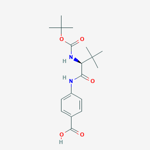 molecular formula C18H26N2O5 B2632238 4-[[(2S)-3,3-二甲基-2-[(2-甲基丙-2-基)氧羰基氨基]丁酰]氨基]苯甲酸 CAS No. 1825161-34-9