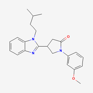 molecular formula C23H27N3O2 B2632249 1-(3-甲氧基苯基)-4-[1-(3-甲基丁基)苯并咪唑-2-基]吡咯烷-2-酮 CAS No. 844460-83-9