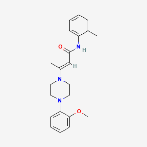 molecular formula C22H27N3O2 B2632255 (E)-3-[4-(2-甲氧基苯基)哌嗪]-N-(2-甲基苯基)-2-丁烯酰胺 CAS No. 477848-60-5