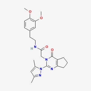 N-(3,4-dimethoxyphenethyl)-2-(2-(3,5-dimethyl-1H-pyrazol-1-yl)-4-oxo-4,5,6,7-tetrahydro-3H-cyclopenta[d]pyrimidin-3-yl)acetamide
