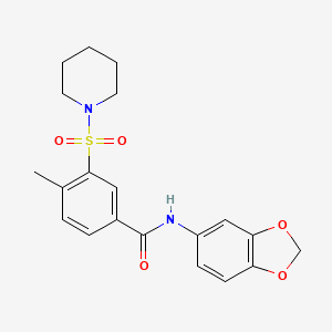 N-1,3-benzodioxol-5-yl-4-methyl-3-(1-piperidinylsulfonyl)benzamide