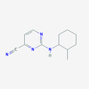 molecular formula C12H16N4 B2632270 2-[(2-Methylcyclohexyl)amino]pyrimidine-4-carbonitrile CAS No. 1701993-07-8