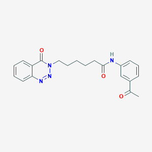 molecular formula C21H22N4O3 B2632274 N-(3-乙酰苯基)-6-(4-氧代-1,2,3-苯并三嗪-3-基)己酰胺 CAS No. 880811-08-5