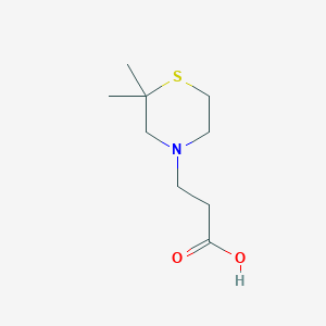 molecular formula C9H17NO2S B2632280 3-(2,2-Dimethylthiomorpholin-4-yl)propanoic acid CAS No. 1602964-92-0