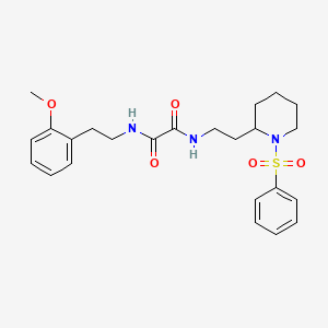 molecular formula C24H31N3O5S B2632296 N1-(2-methoxyphenethyl)-N2-(2-(1-(phenylsulfonyl)piperidin-2-yl)ethyl)oxalamide CAS No. 898449-73-5