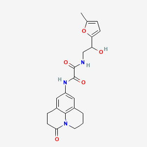 N1-(2-hydroxy-2-(5-methylfuran-2-yl)ethyl)-N2-(3-oxo-1,2,3,5,6,7-hexahydropyrido[3,2,1-ij]quinolin-9-yl)oxalamide