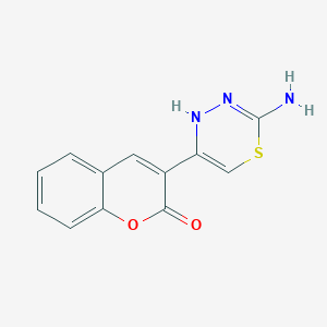 molecular formula C12H9N3O2S B2632309 3-(2-Amino-4H-1,3,4-thiadiazin-5-yl)chromen-2-one CAS No. 2319893-57-5