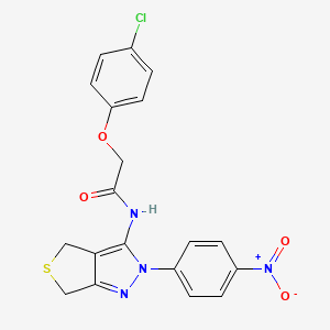 2-(4-chlorophenoxy)-N-[2-(4-nitrophenyl)-4,6-dihydrothieno[3,4-c]pyrazol-3-yl]acetamide