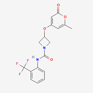 3-((6-methyl-2-oxo-2H-pyran-4-yl)oxy)-N-(2-(trifluoromethyl)phenyl)azetidine-1-carboxamide
