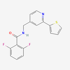 molecular formula C17H12F2N2OS B2632318 2,6-二氟-N-((2-(噻吩-2-基)吡啶-4-基)甲基)苯甲酰胺 CAS No. 2034436-55-8