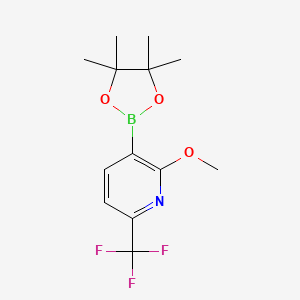 molecular formula C13H17BF3NO3 B2632329 2-Methoxy-3-(4,4,5,5-tetramethyl-1,3,2-dioxaborolan-2-yl)-6-(trifluoromethyl)pyridine CAS No. 1628525-19-8
