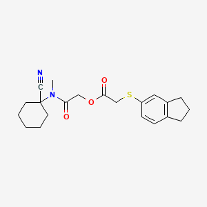 molecular formula C21H26N2O3S B2632332 [2-[(1-氰基环己基)-甲基氨基]-2-氧代乙基] 2-(2,3-二氢-1H-茚-5-基硫代)乙酸酯 CAS No. 1001811-55-7