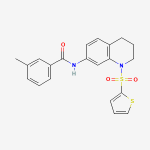 molecular formula C21H20N2O3S2 B2632335 3-methyl-N-(1-thiophen-2-ylsulfonyl-3,4-dihydro-2H-quinolin-7-yl)benzamide CAS No. 898413-83-7