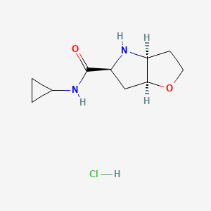 molecular formula C10H17ClN2O2 B2632336 (3As,5S,6aS)-N-cyclopropyl-3,3a,4,5,6,6a-hexahydro-2H-furo[3,2-b]pyrrole-5-carboxamide;hydrochloride CAS No. 2307783-12-4