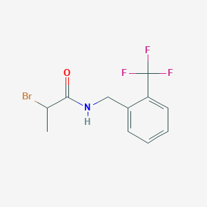 molecular formula C11H11BrF3NO B2632338 2-溴-N-[2-(三氟甲基)苯甲基]丙酰胺 CAS No. 1934159-23-5