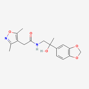 molecular formula C17H20N2O5 B2632342 N-(2-(benzo[d][1,3]dioxol-5-yl)-2-hydroxypropyl)-2-(3,5-dimethylisoxazol-4-yl)acetamide CAS No. 1788846-74-1
